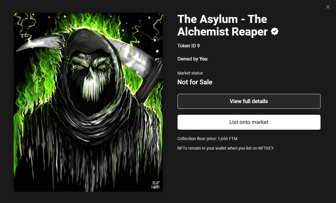 keepitlunatic's tweet photo. Ayo my dude @NetmoneyP - "The Alchemist Reaper" from THE ASYLUM is on its way to your wallet right now!  

@NetmoneyP WON this simply for being a Keep It Lunatic Holder.  Lock down your KIL pieces. #KILSEASON is upon us!  Let's Fuvkin' GO! 🔪 https://t.co/UBuFceDuIm