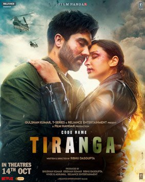 Watching hindi action spy thriller drama  film #CodeName_Tiranga. Written & directed by @ribhudasgupta. 🌟ing @ParineetiChopra @HARRDYSANDHU @SharadK7 #RajitKapur @debu_dibyendu #ShishirSharma #SabyasachiChakraborty & others.
Nice movie
@RelianceEnt @TSeries #FilmHangar @netflix