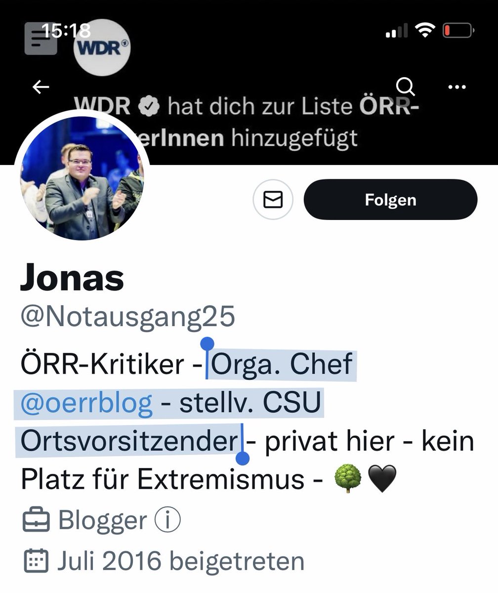 georgrestle's tweet photo. Interessant: Der „Orga-Chef“ von „oerrblog“, wo man sich regelmäßig darüber beschwert, wenn kritisch über CDU/CSU berichtet wird, ist ein CSU-Politiker. https://t.co/Y7wl7APyhF