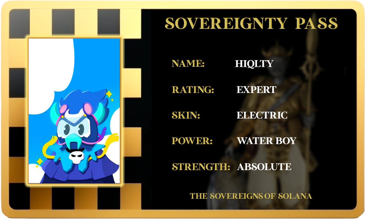 Shoutout for this, I appreciate @TheSovereignNFT deeply for the sovereign pass &amp; I hope the best for the project long term!  ♟