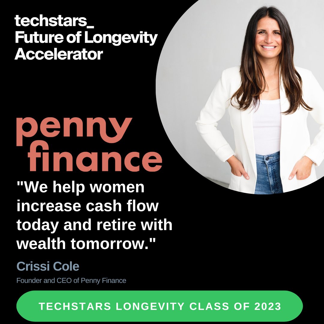 Meet the founders that make up the #TechstarsLongevity Class of 2023. We are spotlighting one company per day for 10 weekdays and today is the DAY 4! Meet <a href="/startwithapenny/">startwithapenny</a> founded by Crissi Cole. 

<a href="/Techstars/">Techstars</a> <a href="/pivotalventures/">Pivotal Ventures</a>