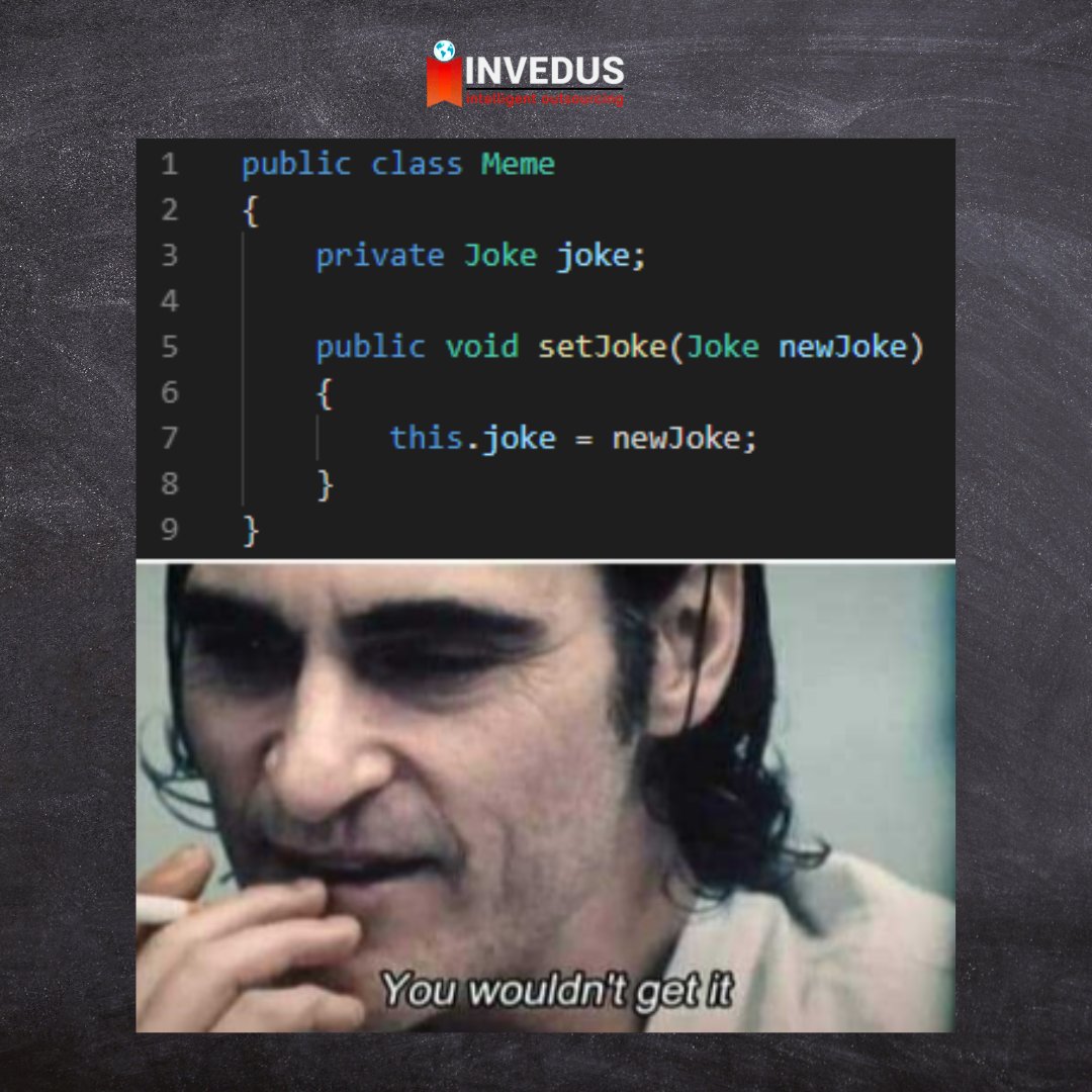invedus's tweet image. If you don't get it, no worries, we have a team that does! Whether it’s code-to-coffee ratio or recursion jokes, we have something to tickle your fancy and meet all your #Java needs.
Head to our page to discover more about #outsourcing your #JavaTeam to Invedus.com