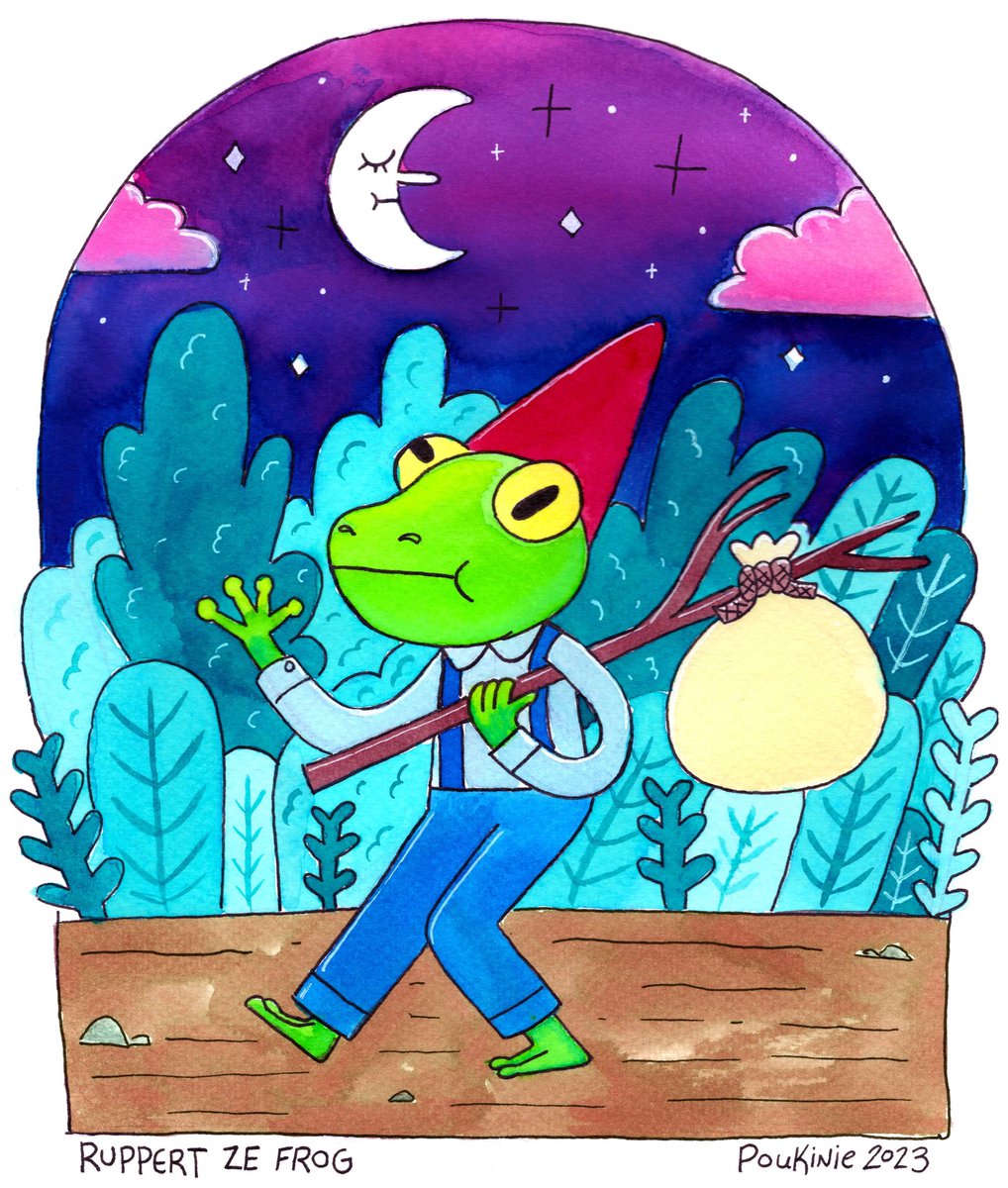Poukinie's tweet photo. Ruppert ze frog 🐸 ~
#cuteart #frog #kidlit #illustration https://t.co/23vIT3oaIR