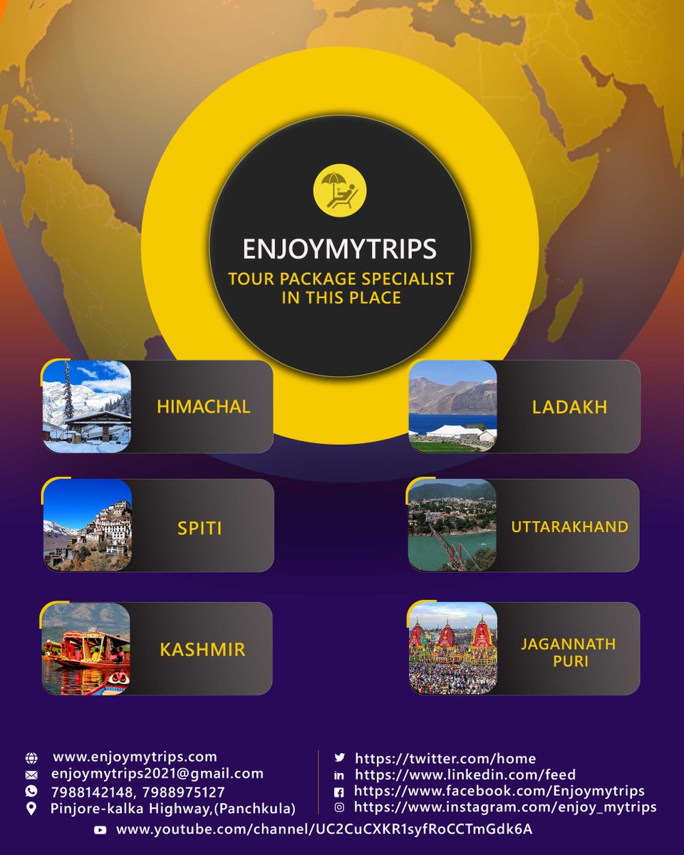 Enjoymytrips believe in service, Quality and customer satisfaction.
#himachal #Spiti #ladakh #kashmir #puri #enjoymytrips #travel #tourist #uttrakhandtourism
