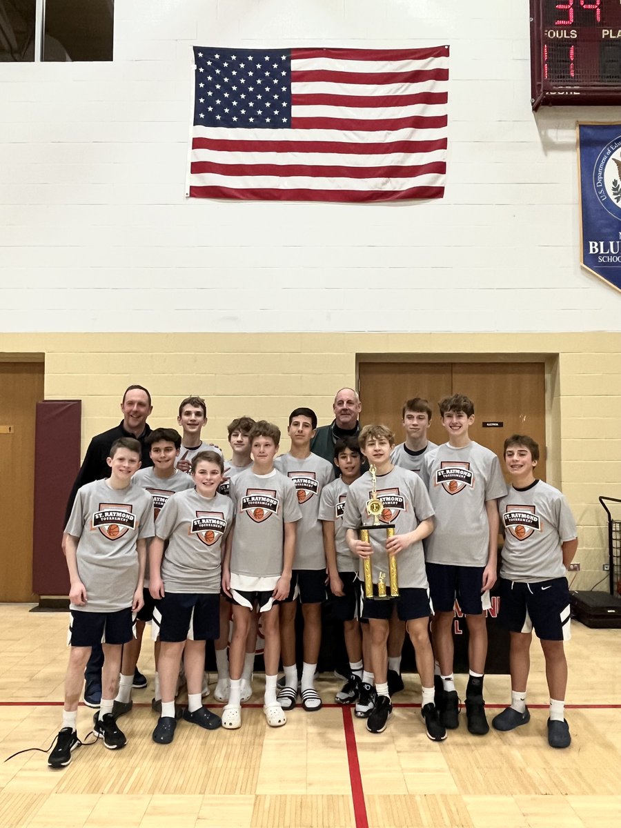 OLPHWarriors's tweet photo. Congrats to our 8th Gr Boys' Blue Bball team on winning the St. Raymond's Joey Sykes Tourney. Our Warriors went 4-0 + stormed back from a 9 point deficit w/ 3 minutes left to defeat St. Raymond 46-39 in the championship game last night! GO WARRIORS! πππ€ #OLPHStrong https://t.co/jVKrS7Cxqp