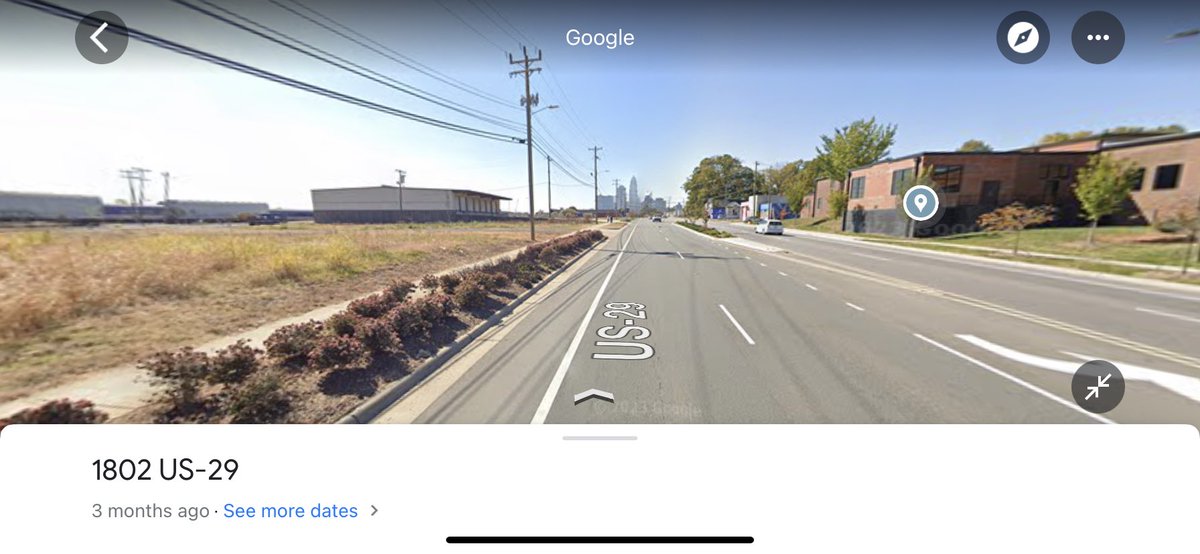 gladdek's tweet photo. @YIMBYDurham @jasoncoxnc @aussieflya That’s a bait and switch, this is the view you get when you try to walk from the station to downtown, which is only 1 mile from downtown but a terrible walk. https://t.co/GDFRi7qD73