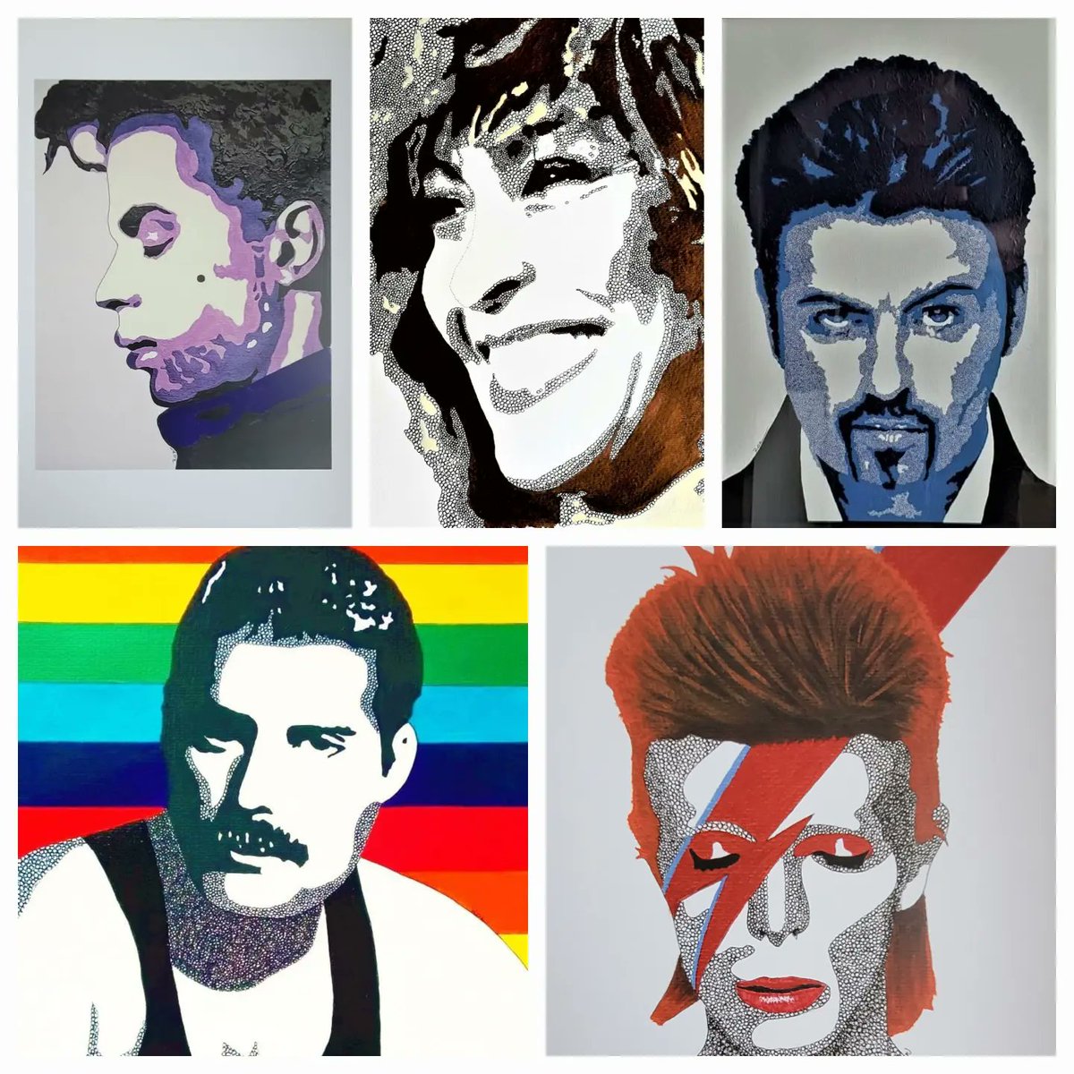 rozdown1's tweet photo. I have many of these pop art posters printed on good quality paper, which are taking  up space in my work room. I'm selling them for £8 each. A bargain!! DM me for yours. #bowie  #tinaturner #freddiemercury  #georgemichael #prince https://t.co/qRhfsTxC5y