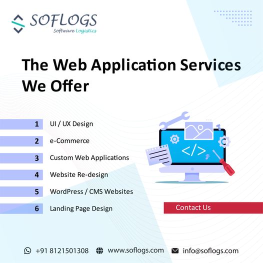 Web applications services help you plan and build apps for the web or intranet. A quality app will be developed quickly, it will be effective, and will be adopted quickly.
Call or WhatsApp us: +91 81215 01308
Mail: info@soflogs.com
Visit us: soflogs.com
#webdesigning