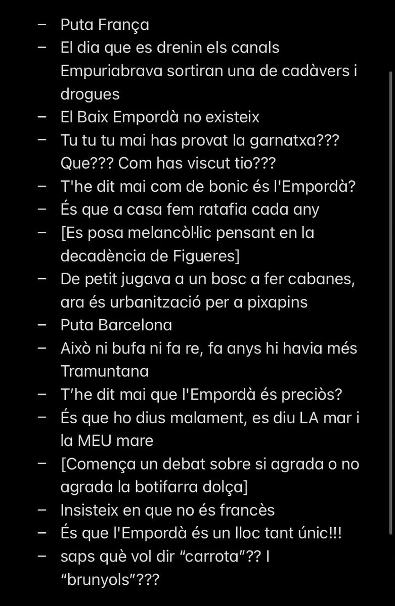 Coses que diu un Alt Empordanès després de la primera birra.