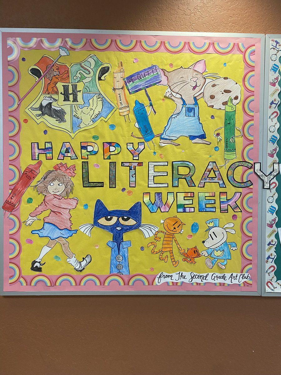 Happy #LiteracyWeek from the Second Grade Art Club! 📔🖍️