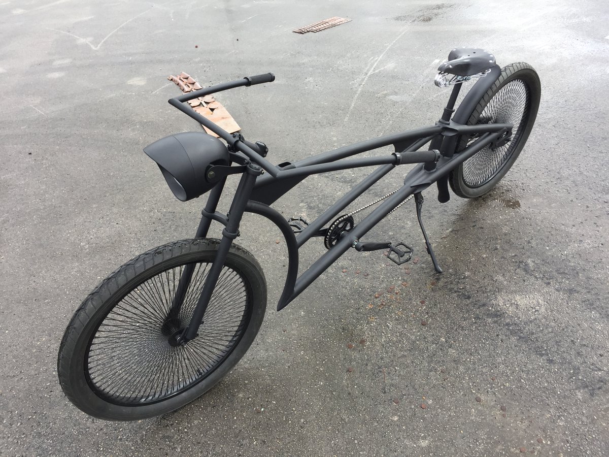 CapitolBicycles's tweet photo. Today remembering one of the most fun and enjoyable projects I have undertaken. A Capitol Custom aluminum cruiser with a 6'6" wheelbase, custom handlebar and a Zippo holder in the top tube. A real treat to ride. Happy Monday Y'all.
#capitolbicycles #customcruiser https://t.co/VpLL5lVtFi