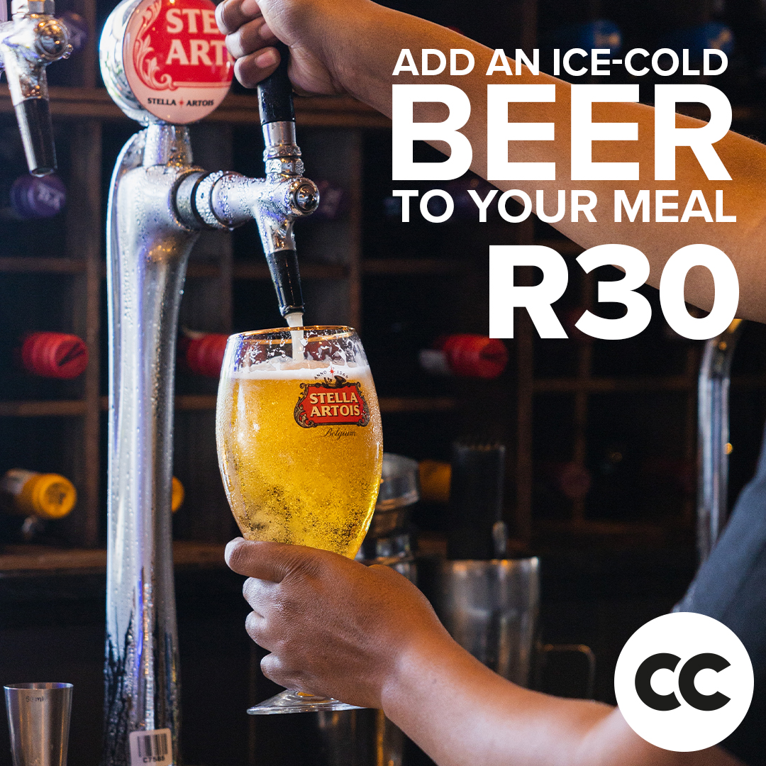 ColCacchio's tweet photo. Add an ice-cold @StellaArtoisZA to your meal for #JustR30 when you order any meal from your favourite Col'Cacchio Pizzeria! ๐ป๐
#pizza #pizzeria #pizzadelivery #beer #beerpromo #beerorders #pizzanearme #promo #summer #specials https://t.co/gVlKZ9jSHt
