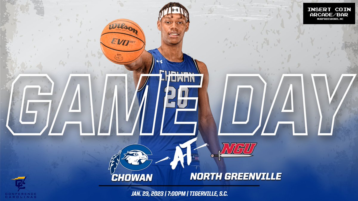 Chowan Athletics (@cuhawks) on Twitter photo Hawks looking to bounce back with a trip to the Upstate
Presented by: Insert Coin Arcade
π <a href="/CHOWANMBB/">CHOWAN MBB</a> at North Greenvilleπ
π Tigerville, N.C.
β 7:00pm
π±π»π₯ bit.ly/3cfjboV
#EnvisionTheFlight Hawks looking to bounce back with a trip to the Upstate
Presented by: Insert Coin Arcade
π <a href="/CHOWANMBB/">CHOWAN MBB</a> at North Greenvilleπ
π Tigerville, N.C.
β 7:00pm
π±π»π₯ bit.ly/3cfjboV
#EnvisionTheFlight
