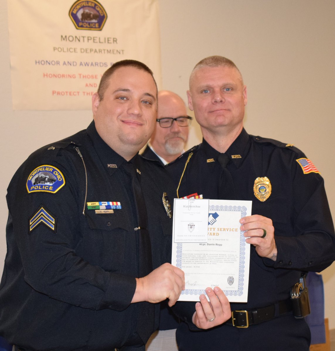 2023 Montpelier Honor and Awards Banquet: Col. Charles Jones, OSHP (keynote speaker), gave insight on mental mindset and mental fitness. We were very honored to have him! Officers received awards for Good Conduct, Life Saving, Community Service, and more! <a href="/OSHP/">Ohio State Highway Patrol</a> #community #MPD