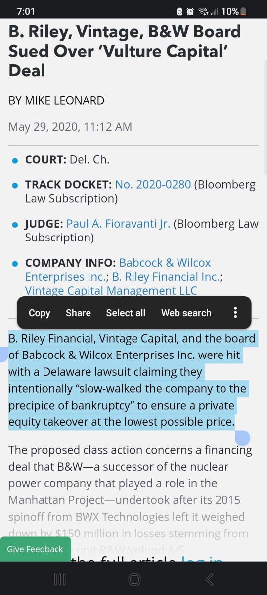 Christalball93's tweet photo. Case from 2020 where B Riley "slow-walked the company to the precipice of bankruptcy" to ensure a low takeover price! π #christalballexposures #BRileyExposed #WallStCorruption #shortanddistort #AMC https://t.co/duuimDxKfq