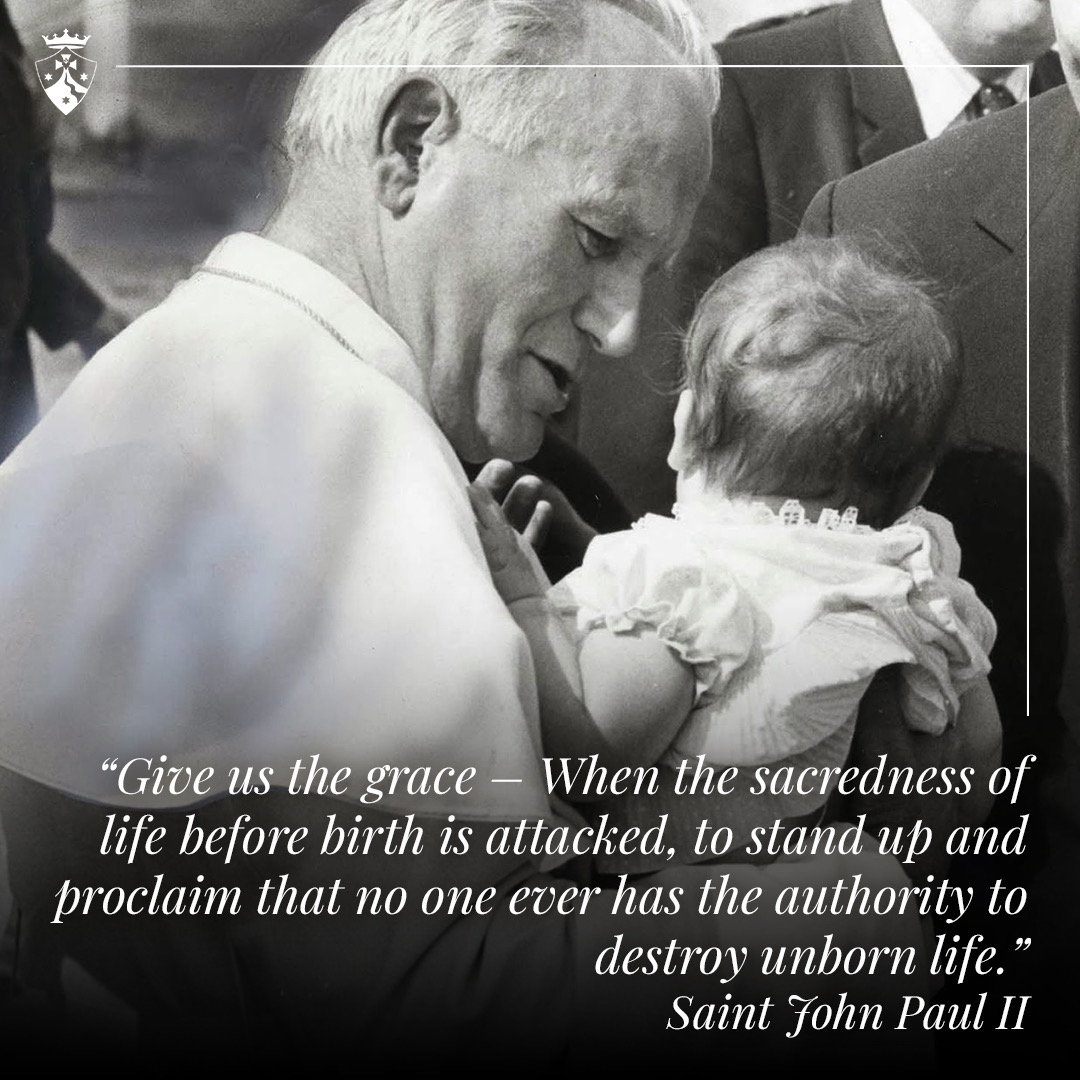 CarmelitesOCD's tweet photo. “Give us the grace to stand up and proclaim that no one ever has the authority to destroy unborn life.” #StJohnPaulII

Today on this Day of Prayer for the Legal Protection of Unborn Children, let us pray for the unborn and all family members affected by abortion. https://t.co/fVUxZcrGd6