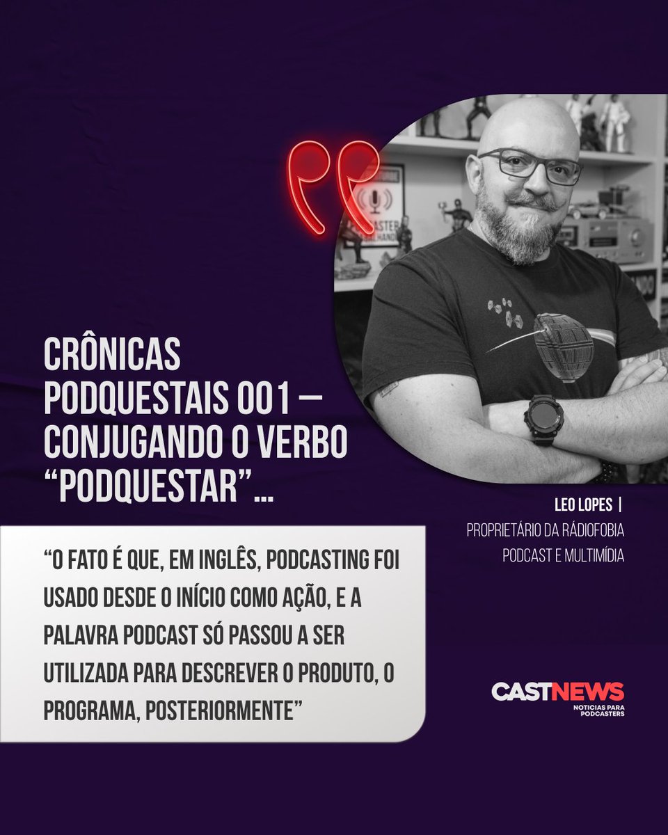 castnewsbr's tweet photo. ARTIGO 📨 | Crônicas Podquestais 001 – Conjugando o verbo “podquestar”… (@leoradiofobia)

O Leo Lopes acabou de publicar o primeiro artigo no portal 💡

Acesse em:https://t.co/QrRNdo7N5b (ou pelo link da bio 🔗)

#podcastbrasil #podcasting https://t.co/e30rqMLLEy