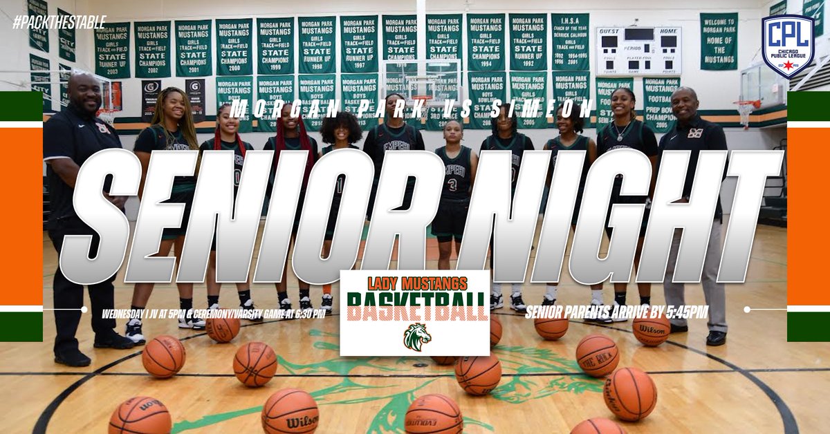 Wed Night We Say Goodbye to The Lady Mustangs Basketball Team Seniors vs Simeon!!!! JV <a href="/5pm/">5pm.co.uk</a> Ceremony/V.Game <a href="/6/">Adrián Lamo</a>:30pm #PackTheStable #empehi #ULeaveMPMPWillNotLeaveU <a href="/morganparkad/">Justin Corbett, MSA</a> <a href="/Chris_CJ/">Chris</a> <a href="/CPLAthletics/">Chicago Public League Athletics</a> <a href="/Tim_OBrien10/">Tim O'Brien</a> <a href="/EMPEHI4Ever/">Morgan Park HS</a> <a href="/culture_chi/">HerChiCulture</a> <a href="/mikeclarkpreps/">MikeClarkPreps</a> <a href="/Millar_S/">Steve Millar</a>