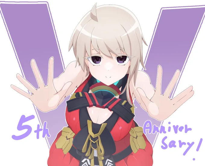 これは昨日かいた5周年記念絵のアップ 