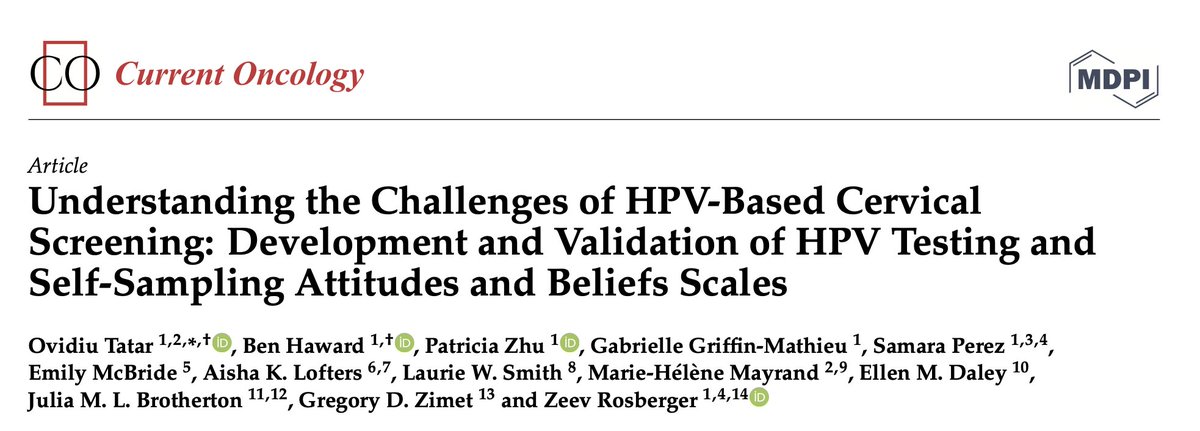 PHBlab's tweet image. New paper in @CurrentOncology describing the development and validation of two new scales to aid investigations of #hpvtest and #selfsampling uptake and acceptability!

mdpi.com/1718-7729/30/1…