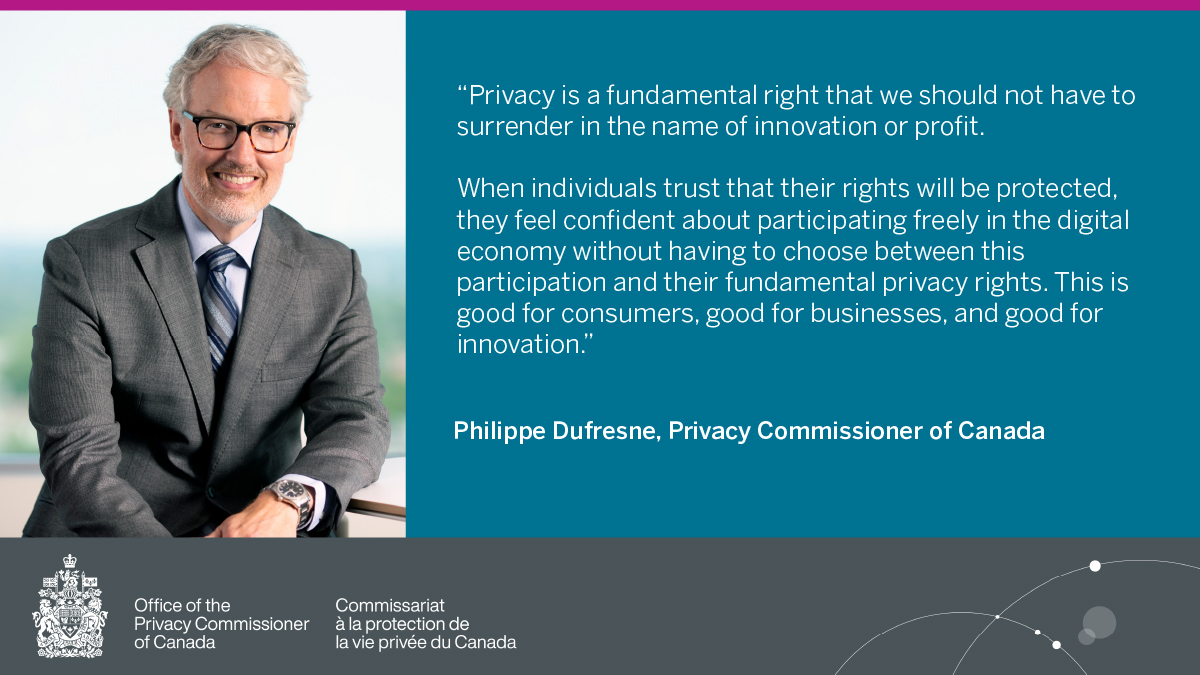 PrivacyPrivee's tweet image. This #DataPrivacyWeek, you will be meeting some of the faces of the OPC! 

But first, here is a message from Commissioner Philippe Dufresne. priv.gc.ca/en/opc-news/ne… #DPW2023