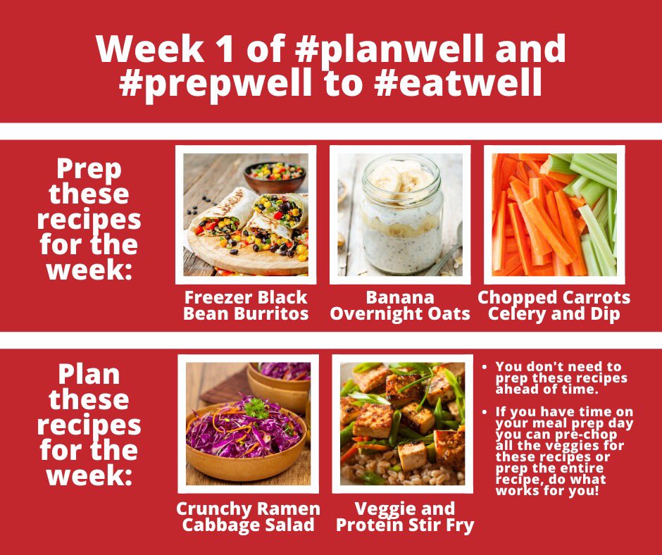 EatWellSask's tweet photo. If you want to try the new recipes in the first week of the #planwell and #prepwell to #eatwell series here’s the plan and a grocery list! https://t.co/vowjIglGjm