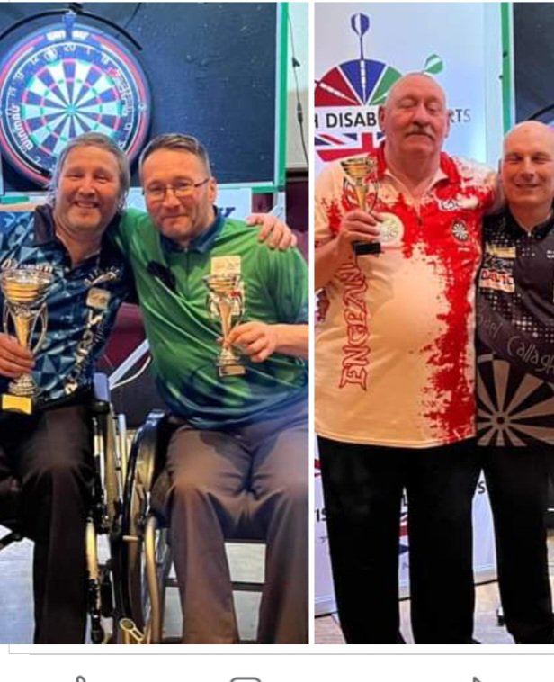 Abergavenny Bdda open 
Fantastic end to weekend 
Well done to <a href="/mcc20001/">Michael Callaghan</a>
Mike Callaghan [St]
Darren Kennish [ w]
Runners up 
Paul Gelder &amp; Mark Couchman 
Thanks to everyone involved &amp; The club .
<a href="/WorldParaDarts/">Sarah Smale</a>
<a href="/DartsStockport/">stockport disability darts & lge.</a> <a href="/DartsWDF/">WDF Darts</a> <a href="/Dartsshopsth/">Darts shop WA101BD</a> <a href="/EDOdarts/">England Darts</a>
