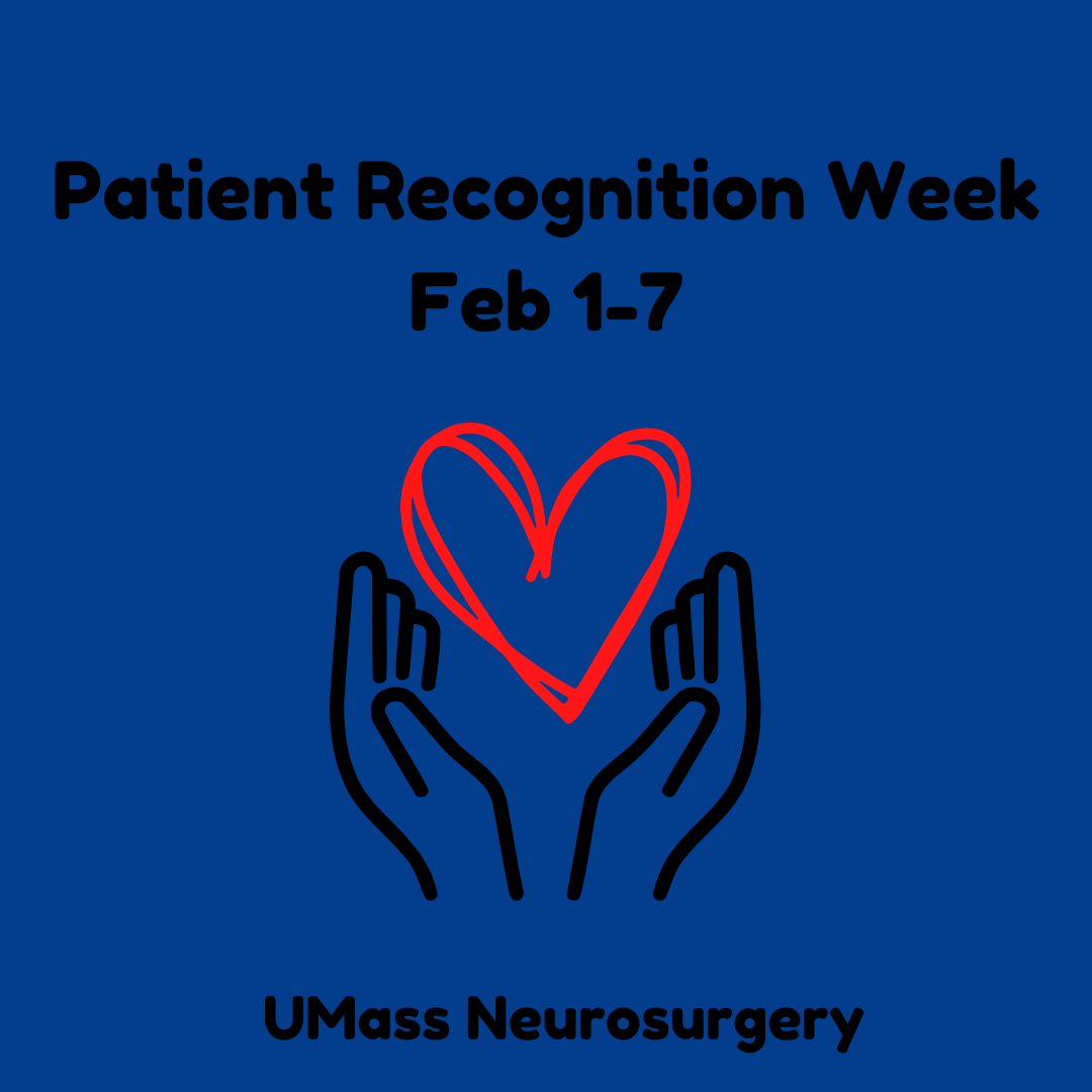 UMassNeuroSurg's tweet photo. Patient Recognition Week February 1-7.
Thank you to each and every patient, we appreciate YOU!
#patientappreciationweek #umassneurosurgery #UMassChan #UMassMemorialHealth https://t.co/ep27ECaC9Z