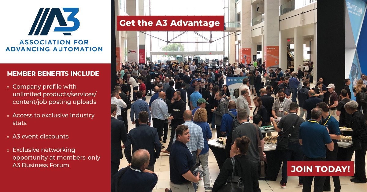 A3Robotics's tweet photo. When you join A3, you get discounts at A3 events like #Automate, #IRSC, #TheVisionShow, #AMRLWeek, #A3TechCon & #AISmartCon. Get the A3 advantage. Learn more: https://t.co/FLBEUfeUmH
#joinus #WeAreA3 #automation #robotics #machinevision #motioncontrol #AI https://t.co/f5DlPN1oxt