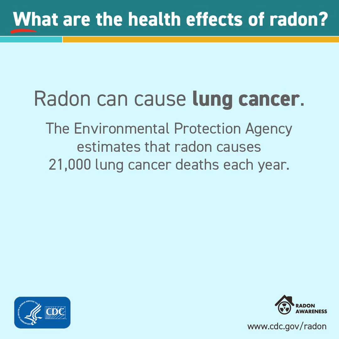 CDC_eHealth's tweet photo. Doctors: #Radon causes around 21,000 lung cancer deaths in the U.S. each year. Ask your patients about home radon levels, and talk to them about how radon affects lung cancer. Visit the @CDCenvironment website for more information: https://t.co/ZRTYN3lJ1b
#RadonAwarenessWeek