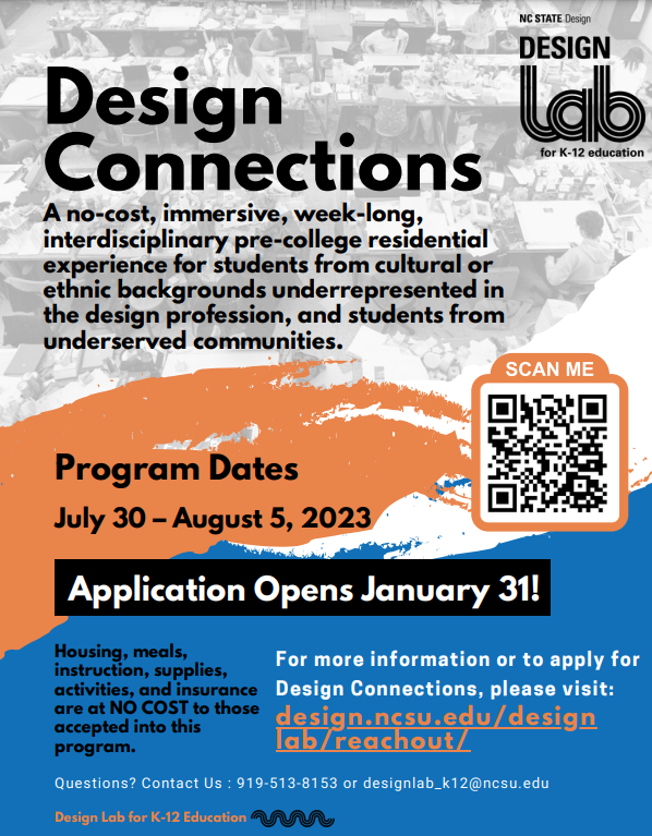 SGHSVisualArts's tweet photo. Calling all SGHS Visual Art &amp; Design Students:
Take advantage of this FREE opportunity to study at the NCSU Design Lab this summer! https://t.co/BjssRXi1HL