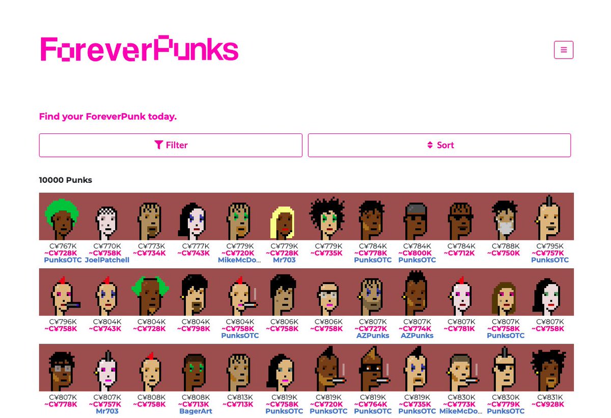 Happy Chinese new year 🥳🥳🥳

Here is the Punk floor, expressed in CHINESE YUAN... Only on foreverpunks.com

▶️ foreverpunks.com/?currency=cny