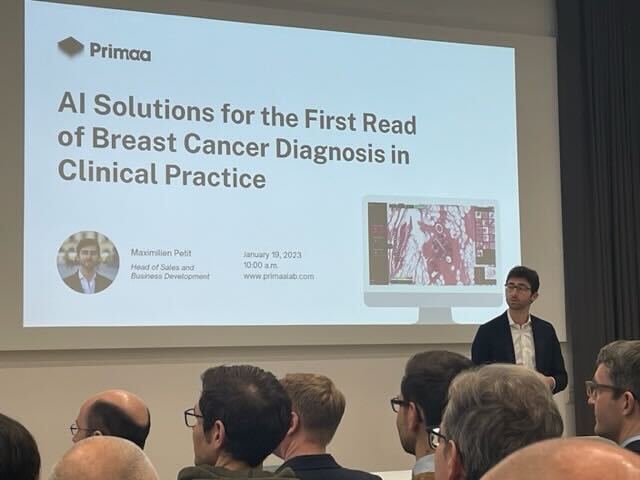 It was an honor speaking at the SDiPath Industry Fair in Bern! Our Head of Sales Maximilien Petit represented Primaa on the topic “AI solutions for the first read of breast cancer diagnosis in clinical practice”! 
#SDiPath #digitalpathology #pathology #AI  #healthcareai