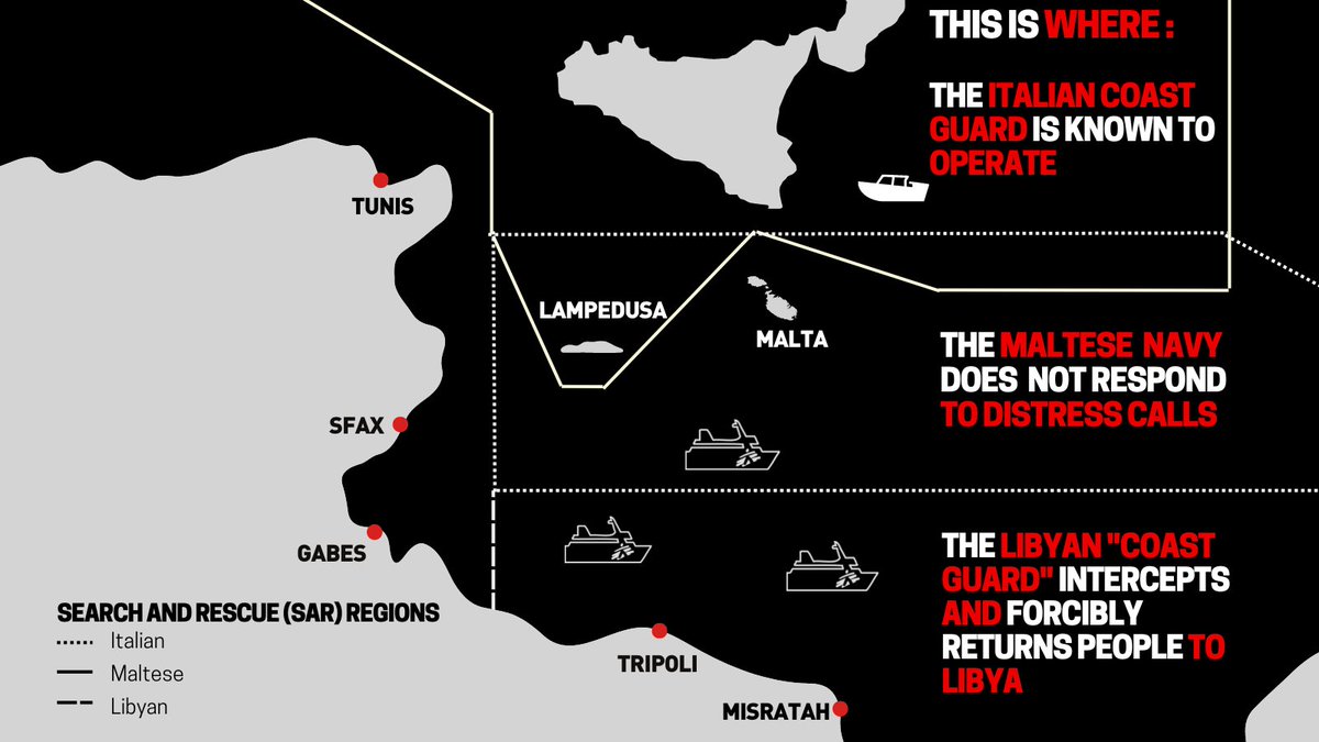 MSF_Sea's tweet photo. ❓ Monday's lecture: who operates where?  
🌊 Let’s discover together three search and rescue regions of the #CentralMediterranean as well as what the responsible authorities and civil rescue ships are doing in each of these. https://t.co/0F0ELDldKh