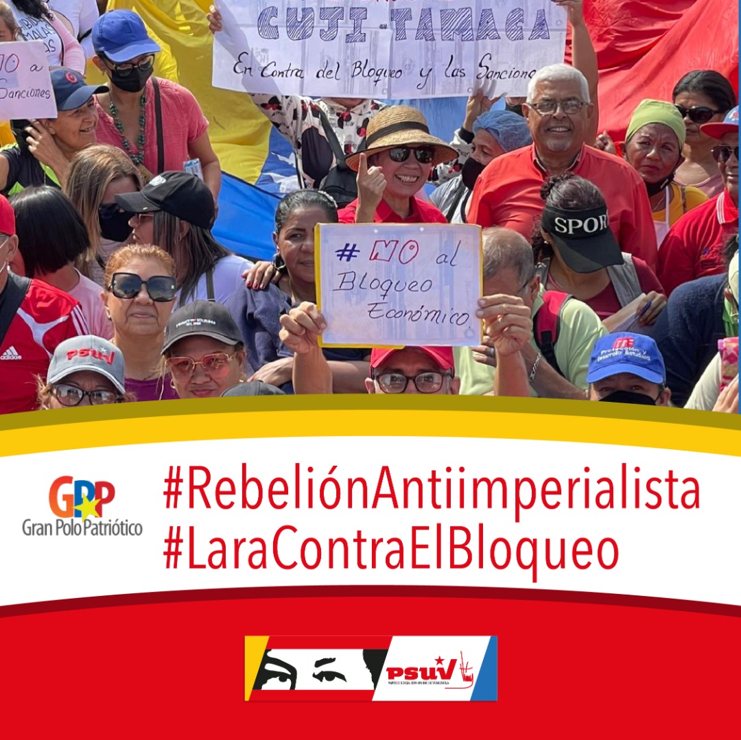 #23Ene Desde #Lara el pueblo sale a la calle, contra el bloqueo, las sanciones y en respaldo a las políticas sociales impulsadas por nuestro Presidente @NicolasMaduro #RebeliónAntiimperialista #LaraContraElBloqueo