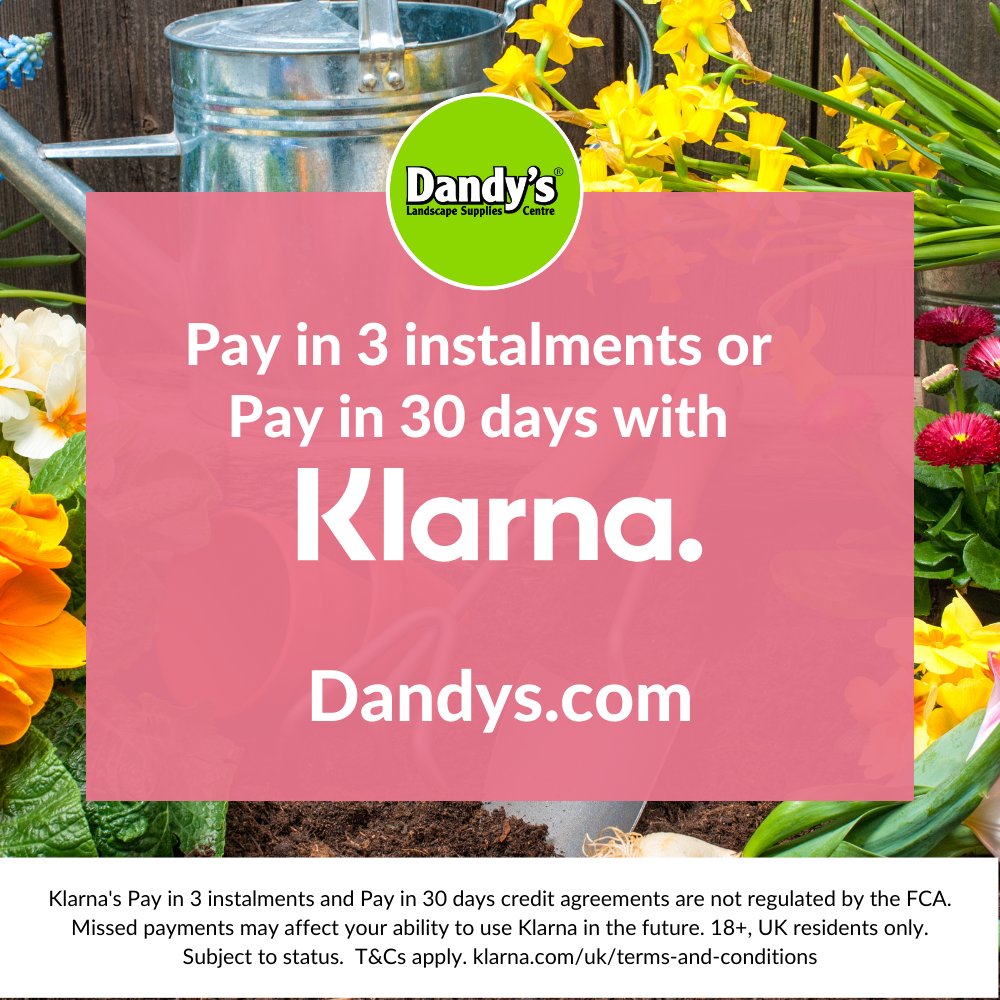 Dandy's have teamed up with @klarna.uk to bring you flexible payment options at checkout!

T&Cs apply. klarna.com/uk/terms-and-c…

#smooothshopping #klarna #dandys #gardening #spreadthecost #klarnapay