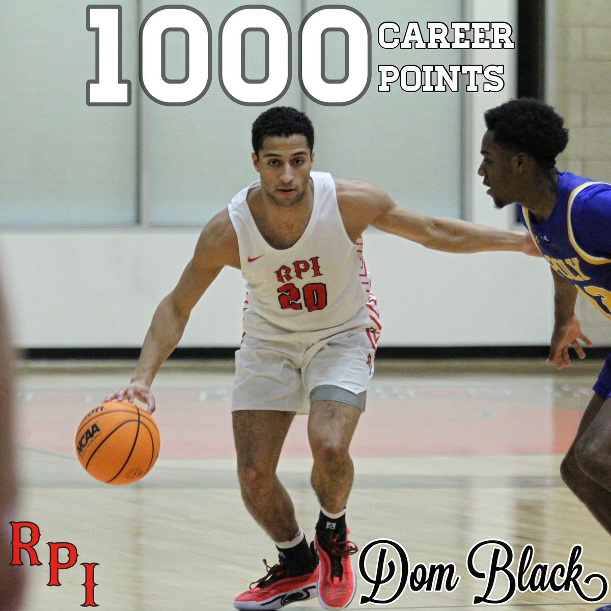 RPI_MBB's tweet image. Special congratulations to Grad Student Dom Black for scoring his 1000th career point this past Friday!! An unreal achievement from one of our captains! 🏀🔴