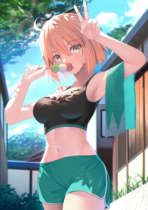 「ahoge large breasts」 illustration images(Popular)