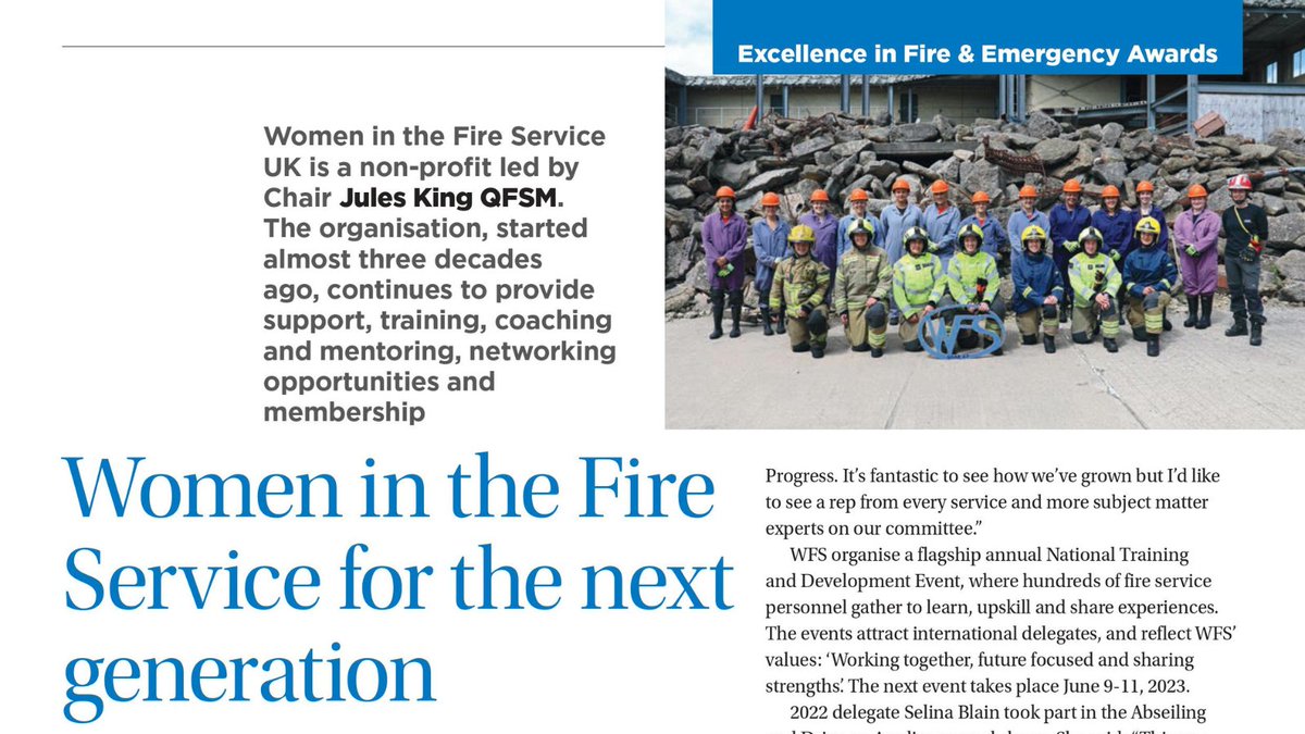 WFSUK1's tweet photo. We're in the latest issue of @FIRE_Editor FIRE magazine, with this month's focus on 'Culture'. 🚒 📄
https://t.co/oaU1s3RHqY
#WomenInTheFireService #FireMagazine https://t.co/lpPRvVfZ26