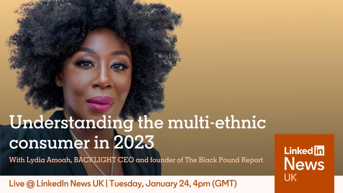 #Brands and #Agencies, join us tomorrow at 4pm for a LIVE broadcast where I'll share new insights from #BlackPoundReport on how to become more inclusive and improve your marketing strategies to reach the Black, Asian &amp; Multi-Ethnic Audience. cutt.ly/H9gsvVF
