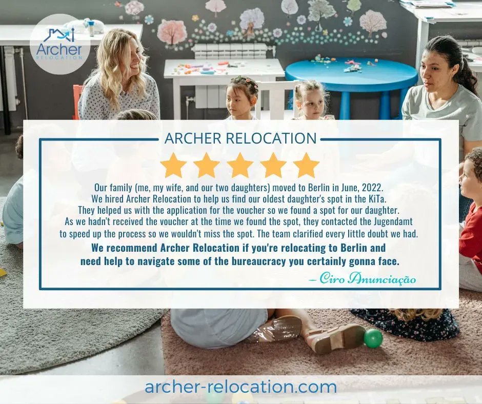 ArcherBerlin's tweet image. Looking for daycare for your children in #Germany? We can help you. 
Book an online consultation with us here buff.ly/36NYf1m 
#movetoberlin #movetogermany #KiTaGermany #Kinder #Germandaycare #movetomunich #movetofrankfurt #relocationspecialists #movetogermany2023 #berlin