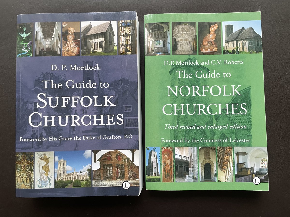 Found these in the local charity shop, both £4.99 each, but well worth it. The 'Guide to Suffolk Churches' 608pp RRP £32.99 and 'Guide to Norfolk Churches'. 406pp RRP £29.99. So pleased.
#bookcavalcade #Suffolk #Norfolk #churches