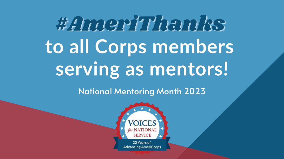 #NationalMentoringMonth may be over, but that doesn’t mean the mentoring stops. @AmeriCorps members serve as #mentors year-round to address the critical needs of students & help young people succeed. #AmeriCorpsWorks #NationalServiceWorks #MentoringAmplifies #NationalService