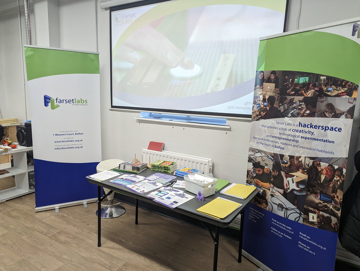 Just about ready to kick off our first @coderdojo in what feels like a lifetime! 3 generations of #coderdojo and #codeclub resources smashed together should keep us going from 5-7 on the third Monday of the month. Join here to get notified and register. zen.coderdojo.com/dojos/gb/belfa…