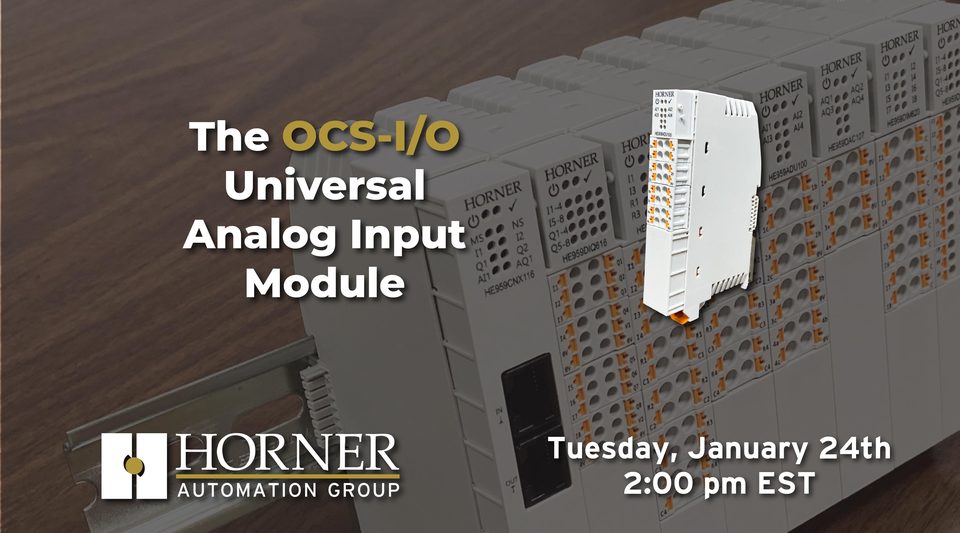 ProcesSolutions's tweet image. Tomorrow's Webinar from @hornerapg - The OCS-I/O Universal #AnalogInput Module
Join us as we take a dive into the versatile OCS-I/O module, which supports many sensor types (such as #RTD &amp;amp; #Thermocouple ) with #16bit resolution #HMI #PLC
Register Here -&amp;gt; zcu.io/13Ur