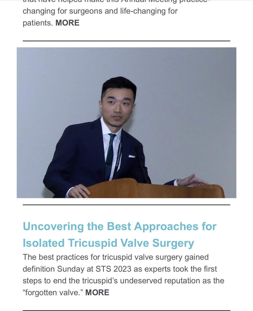 It’s awesome to wake up and see your resident being highlighted by the @STS_CTsurgery newsletter. I am so impressed by our trainees, congratulations to the whole @CedarsSinaiMed team and @KevinQ_Chen. #MedEd #cardiac #research