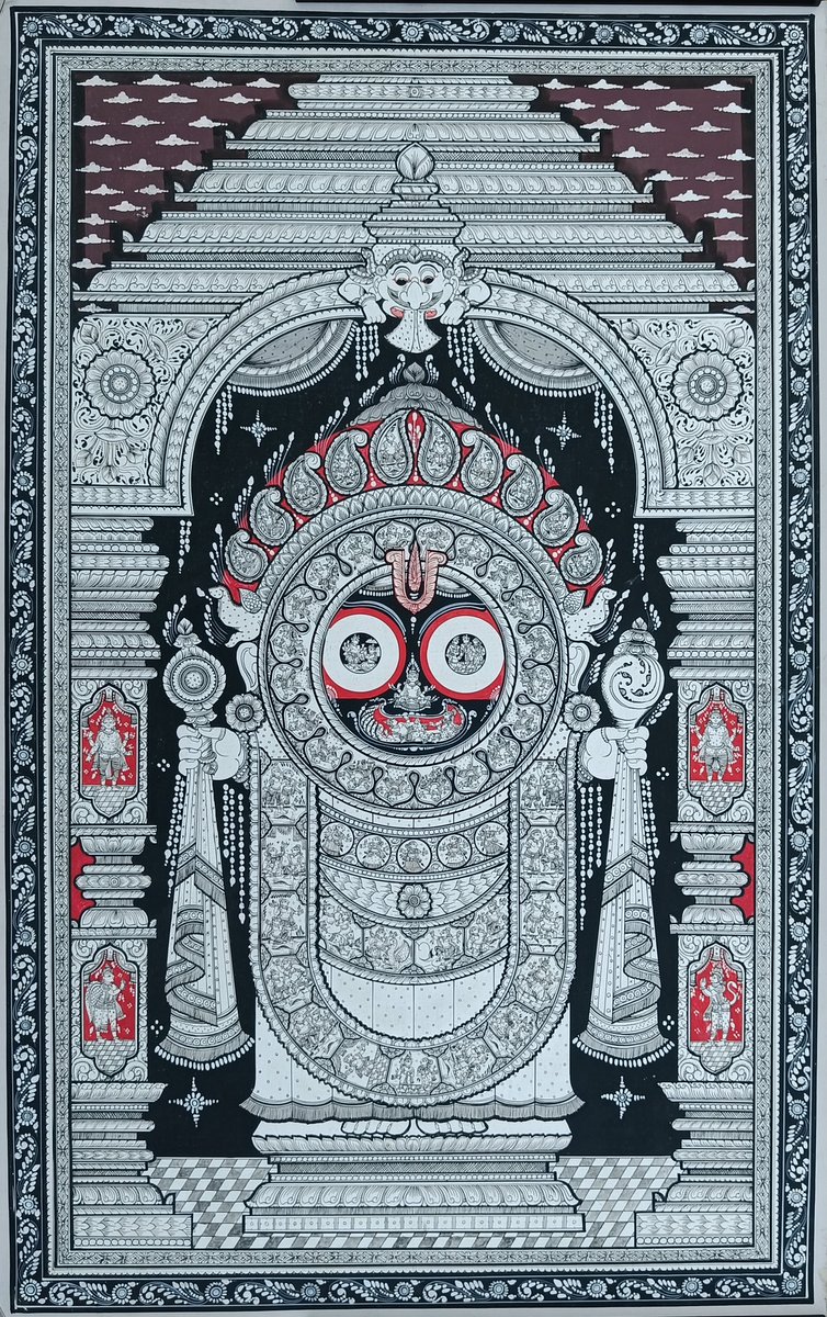This intricate Pattachitra of Lord Jagannath is one of my favourite.
Made by Om SHG Raghurajpur, Puri.