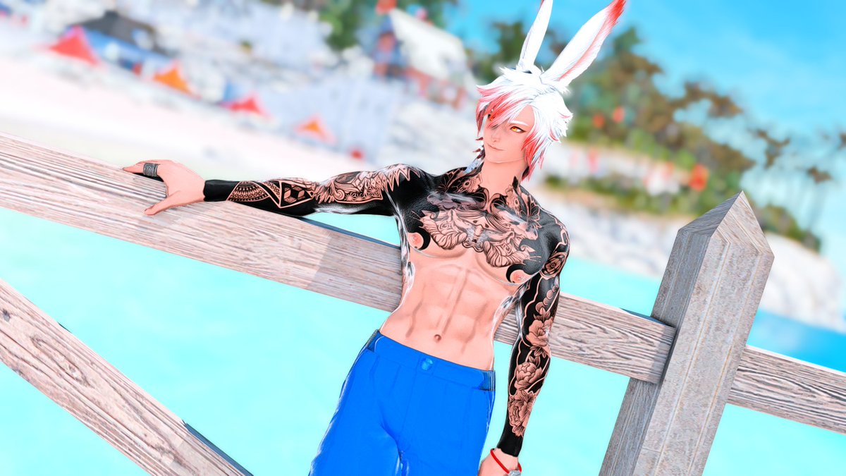 Kay_Bael's tweet photo. At least in game i can have my summer back 
#GPOSERS #Viera #FF14SS #FFXIVSelfie https://t.co/mKCucsHoUL