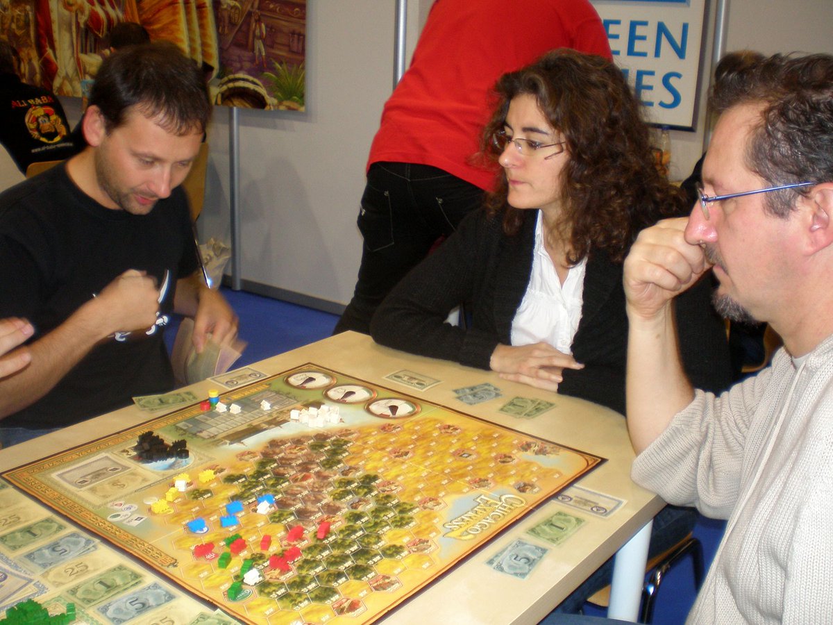 Designer Serge Laget (Mare Nostrum, Nidavellir, Shadows over Camelot) has passed away. (Image by Henk Rolleman: Laget (R) at SPIEL '08)

Bruno Faidutti has posted a brief tribute to his Castle co-designer: faidutti.com/blog/blog/2023…

BGG designer page: boardgamegeek.com/boardgamedesig… —WEM