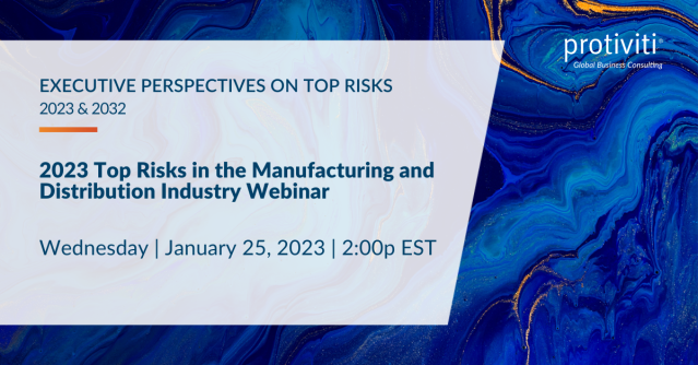 BrianBMJordan's tweet photo. On January 25, join us as we discuss top risks with manufacturing and distribution leaders and evaluate and outline steps executives can utilize to prepare for emerging risks in 2023 and beyond. https://t.co/ZzQ12ltfyM https://t.co/H1Zqbz3rbA